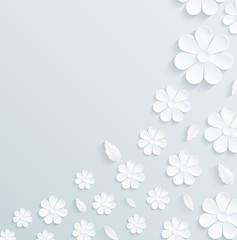 Seamless pattern daisy with leaves on gray background