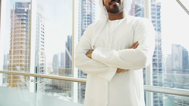 portrait male Arabic business real estate Emirates kandura city hotel traveller