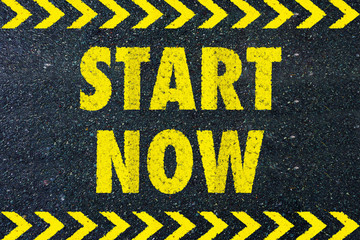 Start now word on road