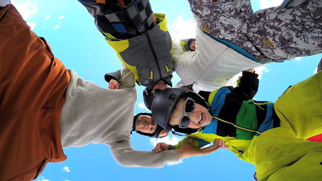 portrait winter ski skiing vacation Caucasian family parents boys snow resort