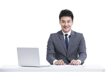 Businessman broadcasting