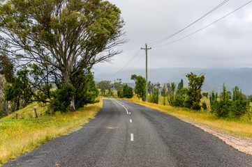 Fototapeta na wymiar Rural road in Blue Mountains, NSW, Australia