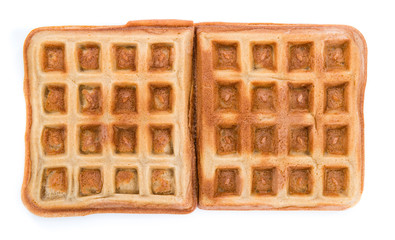 Fresh made Waffles (isolated on white)