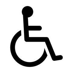 Wheelchair / handicapped access sign or symbol flat icon for websites and print - obrazy, fototapety, plakaty