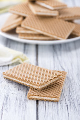 Crispy Waffles with Vanilla Cream
