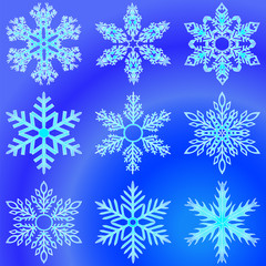 Fototapeta na wymiar Snowflakes. Set of elements for design.