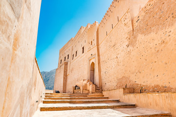 Inside of Nakhal Fort in Al Batinah Region, Oman. It is located about 120 km to the west of Muscat, the capital of Oman.