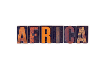 Africa Concept Isolated Letterpress Type