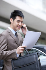 Young businessman on the phone