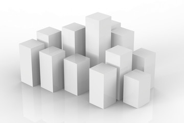 Fototapeta premium 3d rendered white buildings on white background