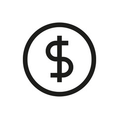 Dollar, coin, money line icon.