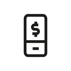 Mobile phone, mobile banking line icon.