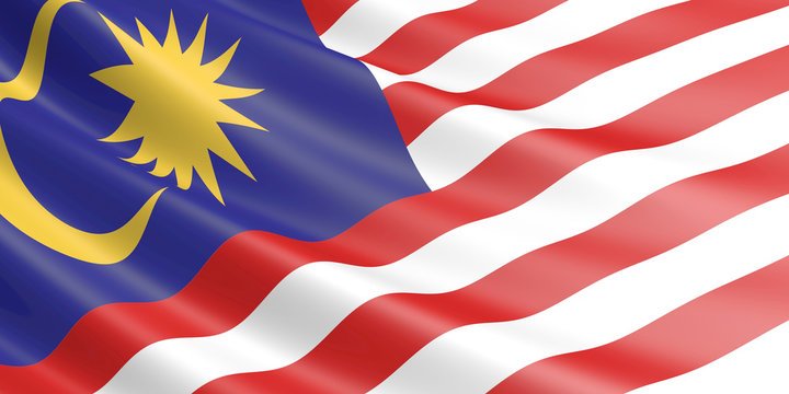 Flag of Malaysia waving in the wind.