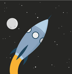 Rakete im Weltall Vektor