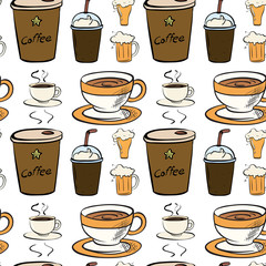 Obraz premium Seamless different kind of beverage