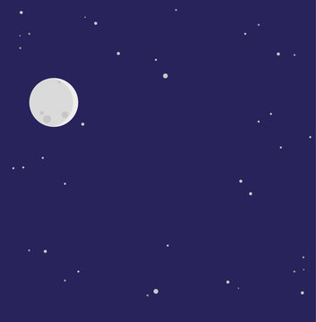 Vollmond mit Sternenhimmel Vektor Hintergrund