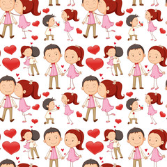 Seamless couple kissing and hugging