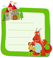Obraz na płótnie Canvas Paper design with dragon and knight
