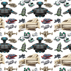 Seamless different design of spaceship