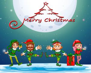 Christmas night with elf and present