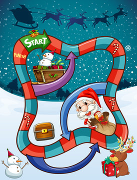 Game template with Santa and presents
