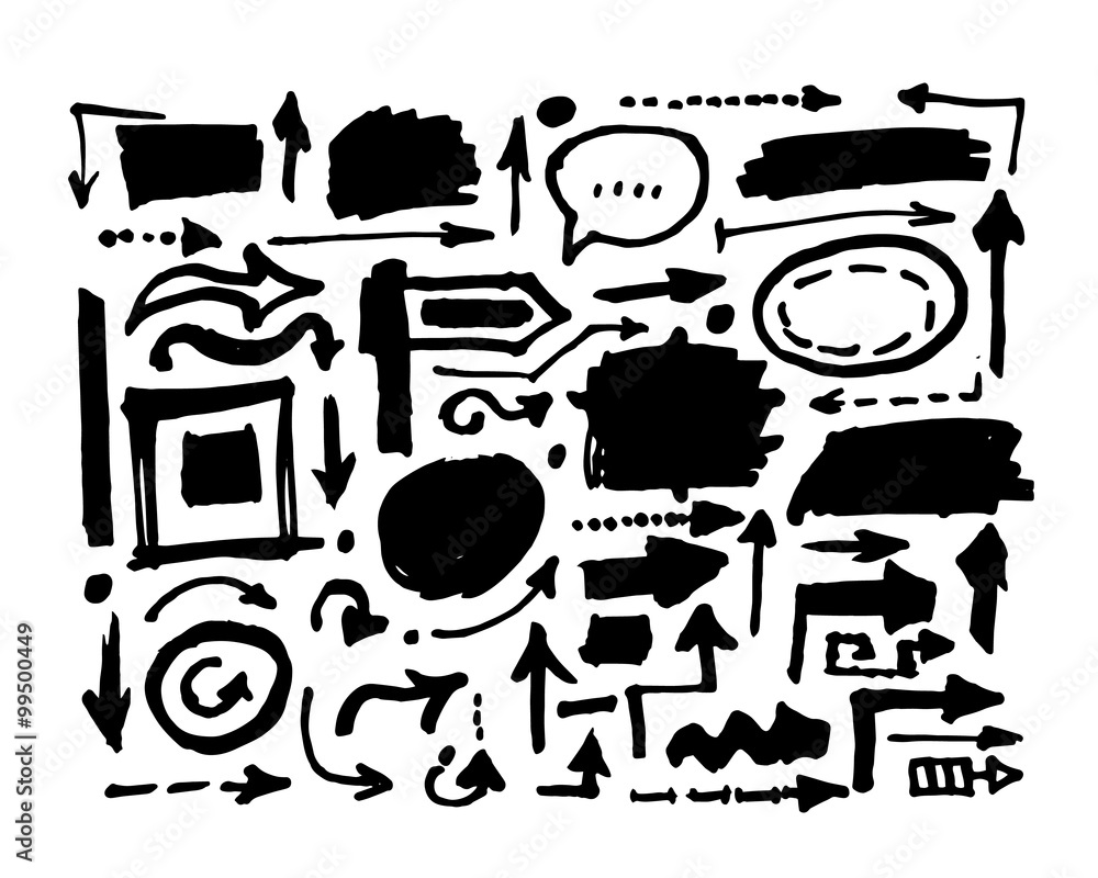 Poster arrows sketch set for your design
