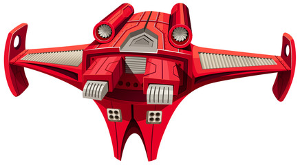 Red spaceship with engine on top © GraphicsRF