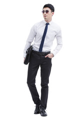 Fototapeta premium Fashionable businessman on the move