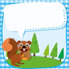 Fototapeta premium Border design squirrel and acorn