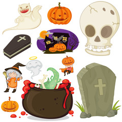 Fototapeta premium Halloween theme with different objects