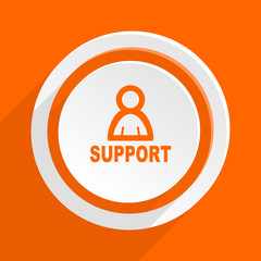 support  flat design modern vector orange icon for web and mobile app
