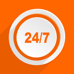 24/7 orange vector icon