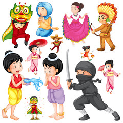 People in different costume based on culture