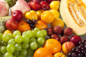 Close-up of a pile of fruits