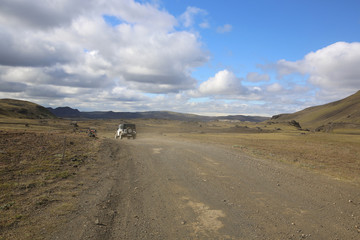 Fototapeta na wymiar Gravel Road in Iceland
