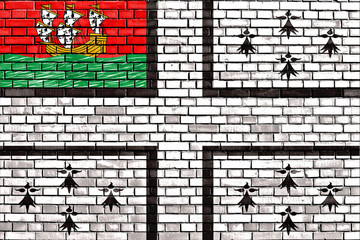flag of Nantes painted on brick wall