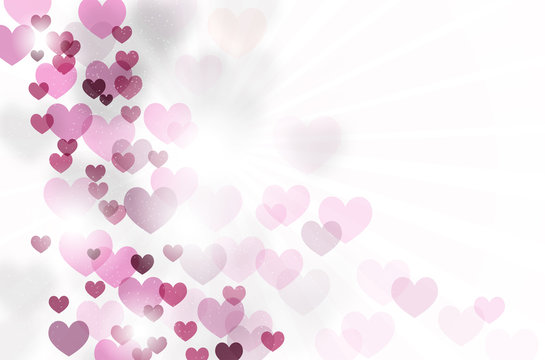 Abstract background with hearts and copy space