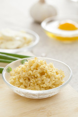 Fresh ginger, shallot, ginger and egg