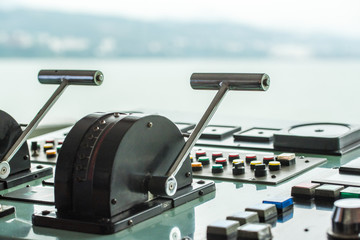 Interior of Cockpit of a cruise ship on the Yangtze River
