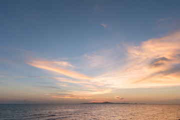 Fototapeta na wymiar Sea and sky at sunset from Thailand beach