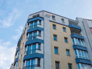 Exterior Corner of Low Rise Apartment Building