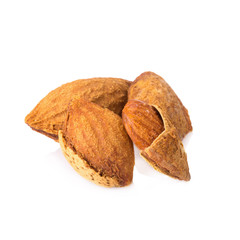 almonds on white background