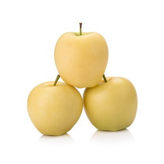 ripe yellow apple isolated on white