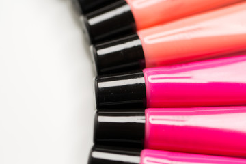 close up of lip gloss tubes