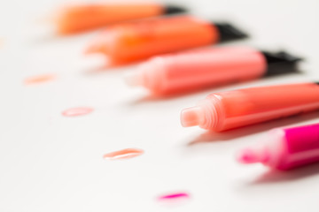 close up of lip gloss tubes