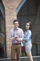 Fototapeta premium Happy business partners in cultural industry
