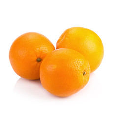 Ripe orange isolated on white background