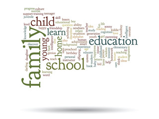 Vector conceptual education word cloud isolated