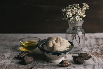 Shea oil and butter with shea nuts