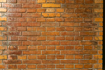 Brick wall in the night with soft light
